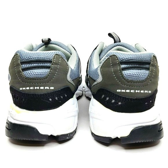 Skechers Mens Gray Black Lace Up Sneaker Size 11.5